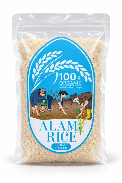 A packet of Alam Rice broken rice